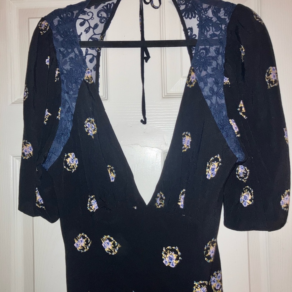 Free people Elegant Black Floral Dress - Picture 2 of 6